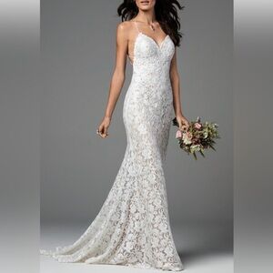 White Lace Wedding Dress Willowby by Watters